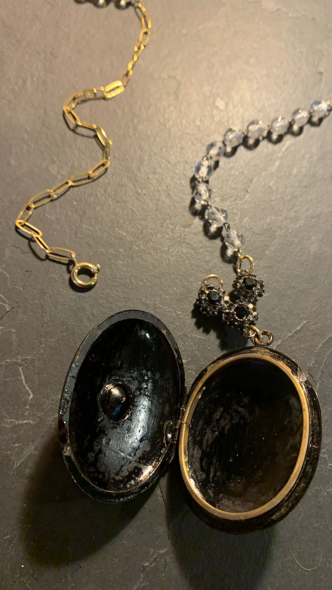 Bliss Paris Necklace Black secret Medallion from the 20s