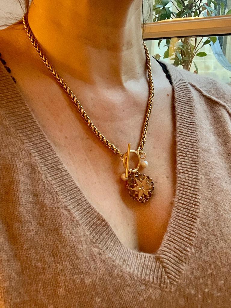 Bliss - Gold Plated 1940s Medallion Necklace