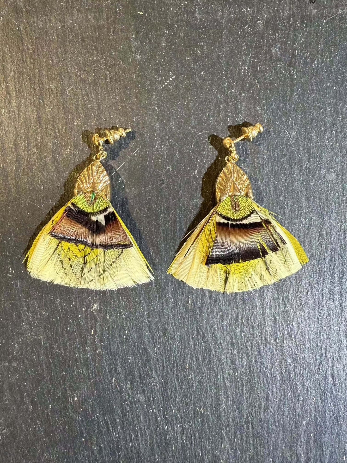 Gas Bijoux Plumette earrings gold yellow