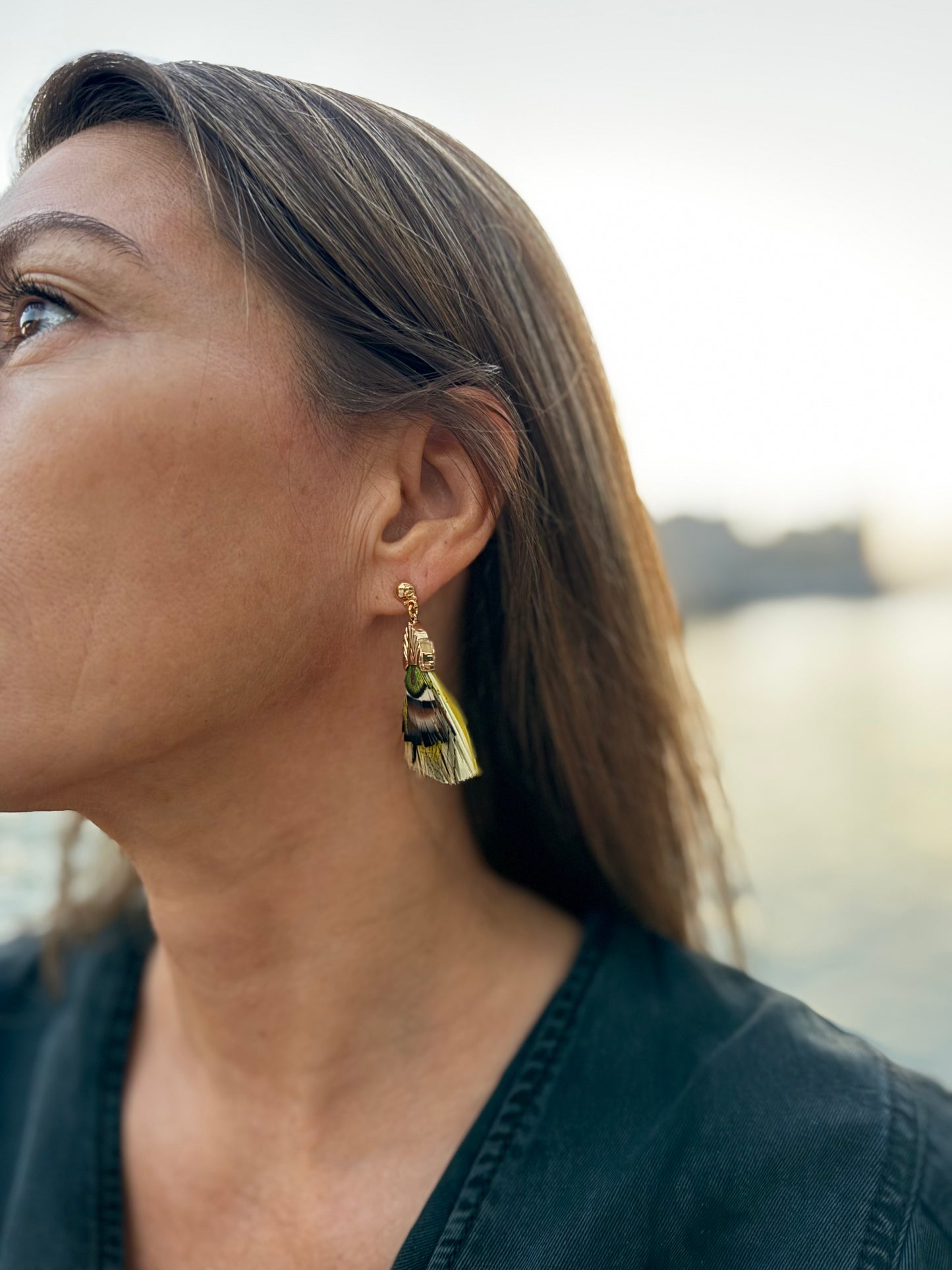 Gas Bijoux Plumette earrings gold yellow