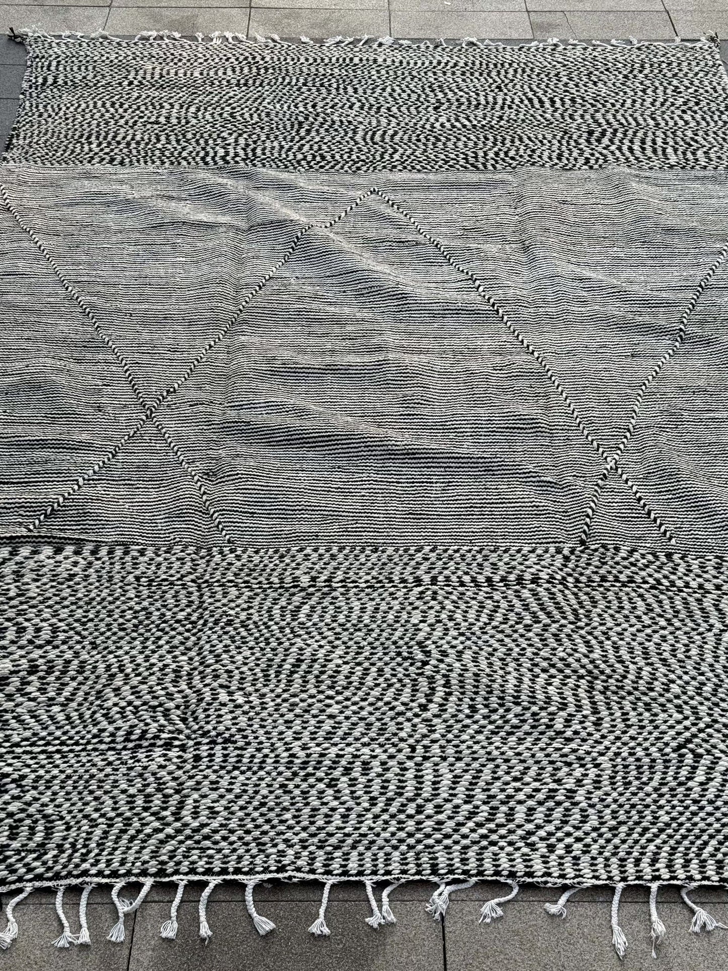 Kilim Rug Black & White with 2 design 5