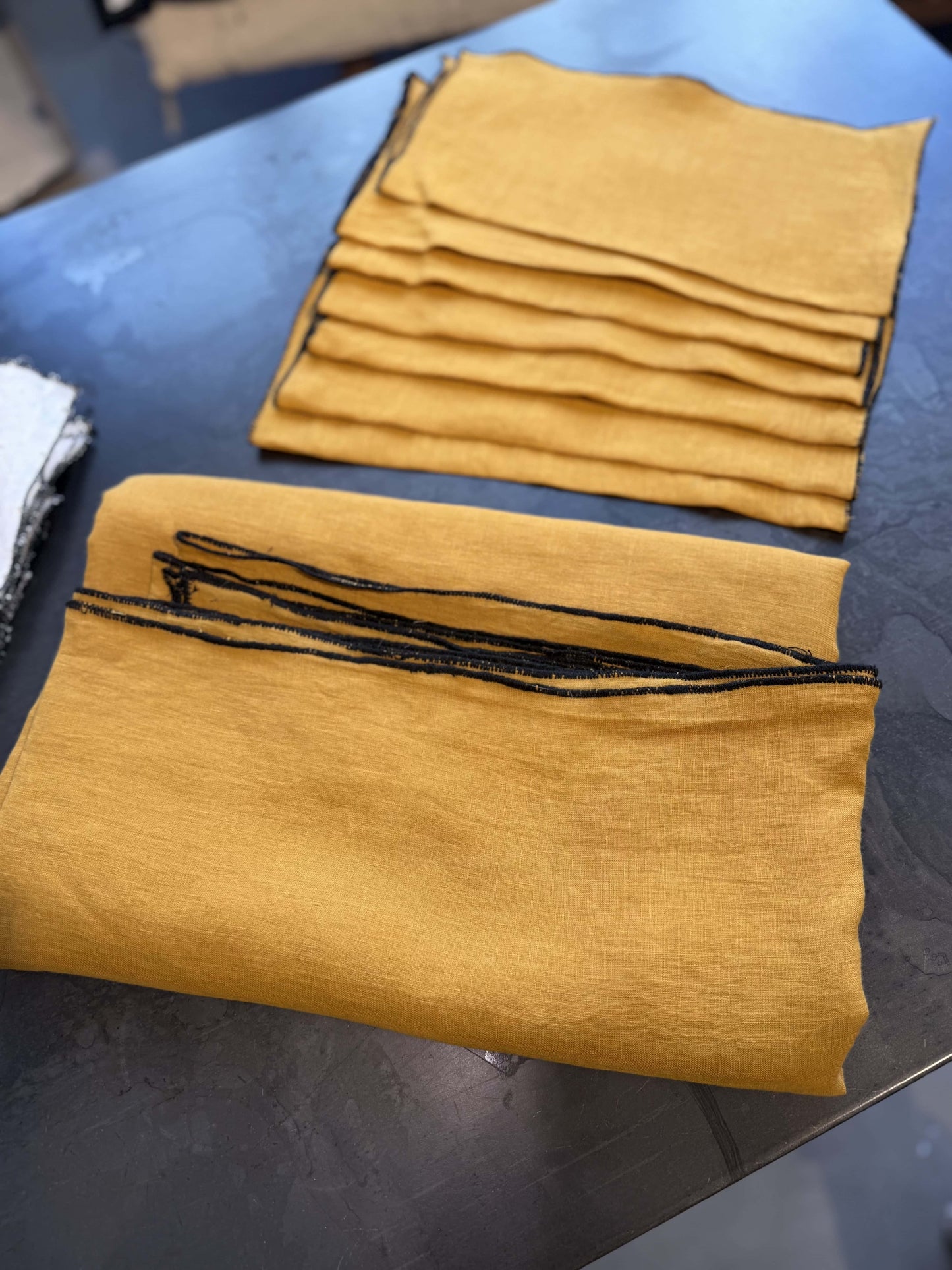 Table Cloth Linen Tahiti Curry Color