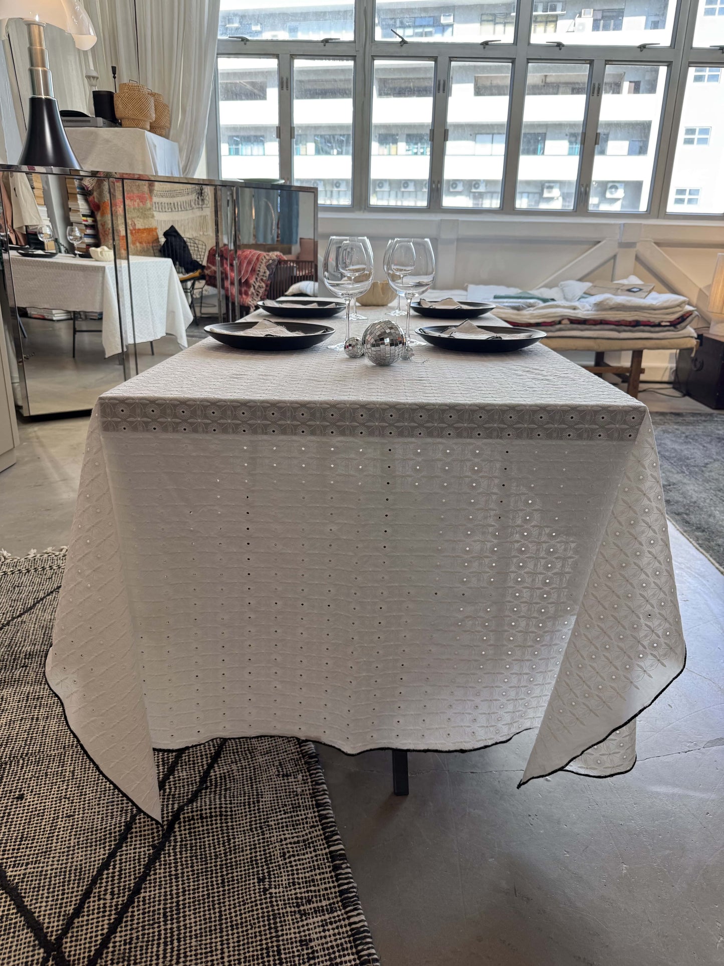 Table cloth Lace & embroidery Margot Cotton