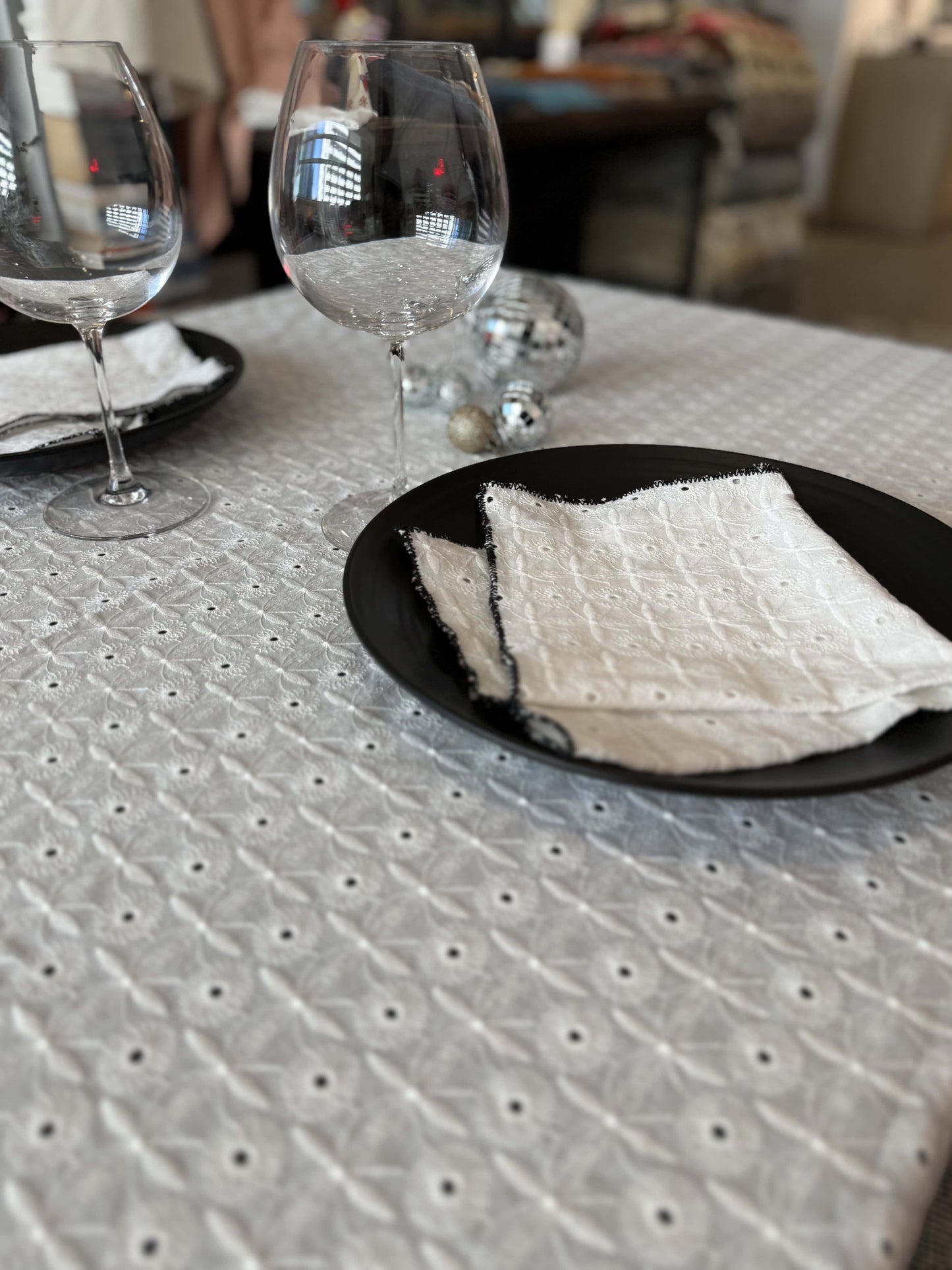 Table cloth Lace & embroidery Margot Cotton