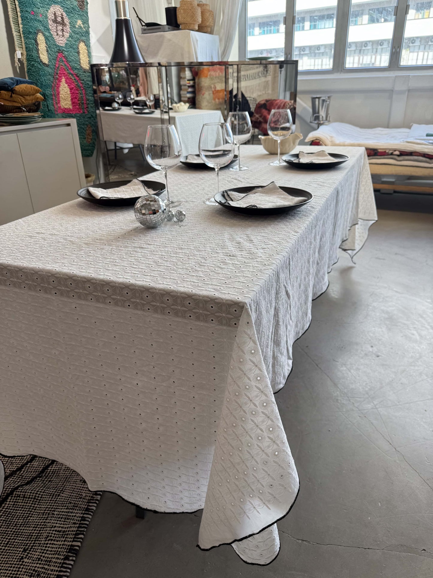 Table cloth Lace & embroidery Margot Cotton