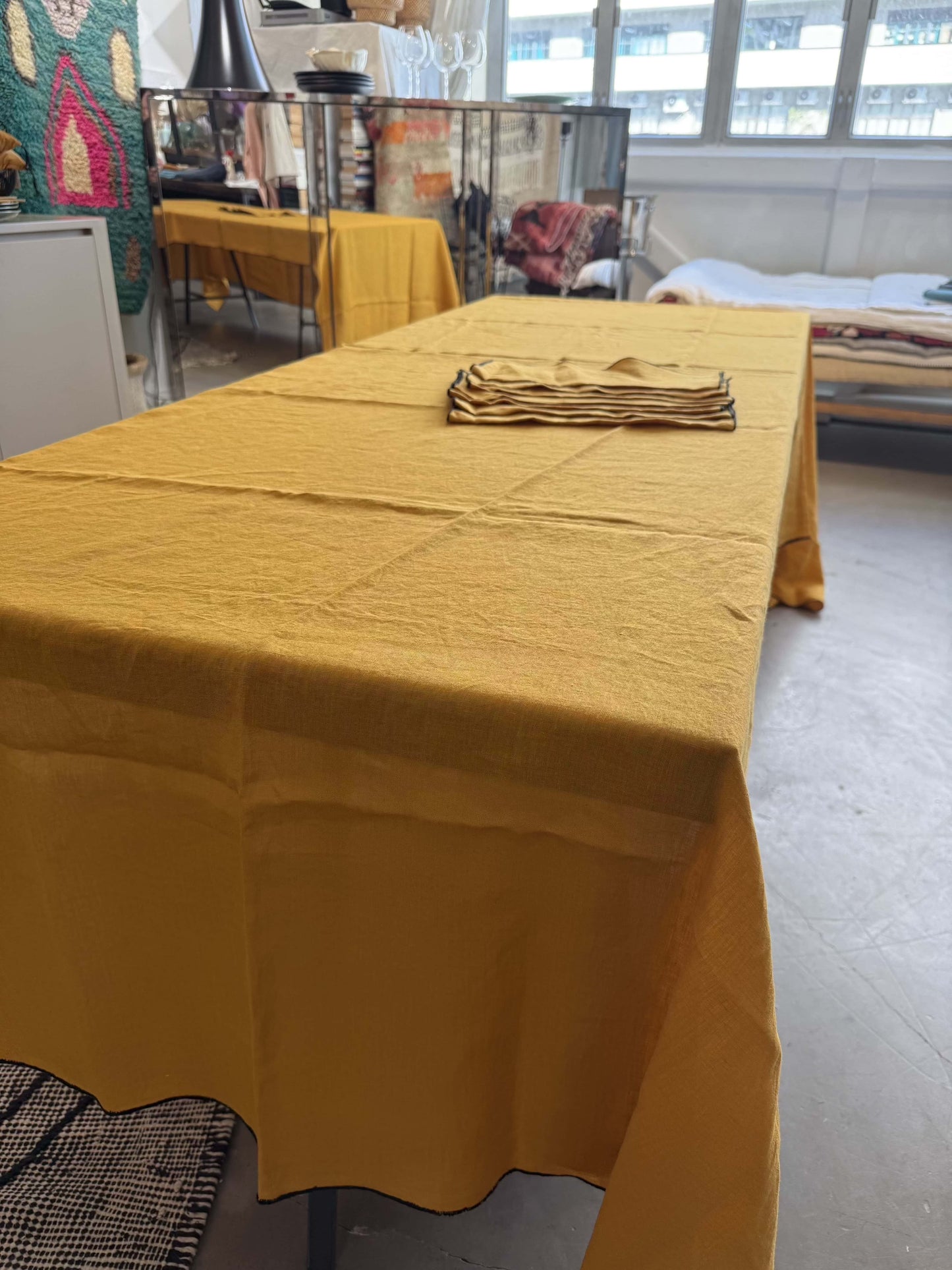 Table Cloth Linen Tahiti Curry Color