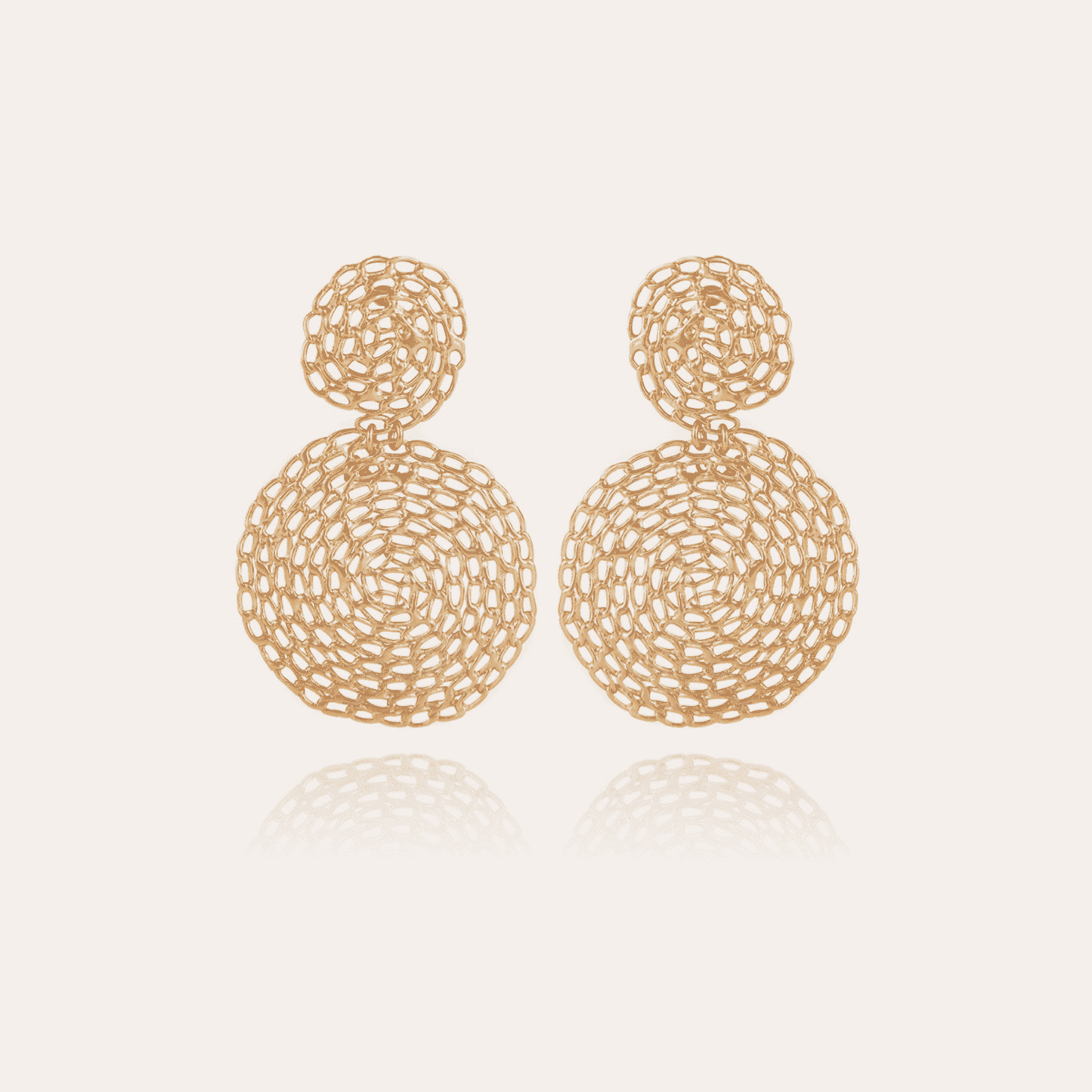 Gas Bijoux Onde Gourmette earrings small size gold