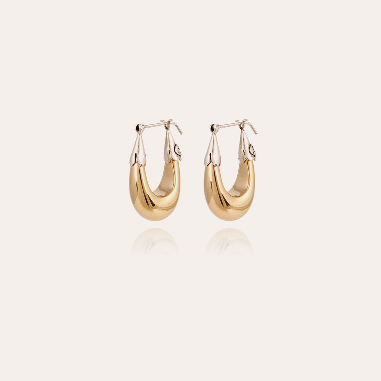 Gas Bijoux Ecume earrings small size bicolor gold