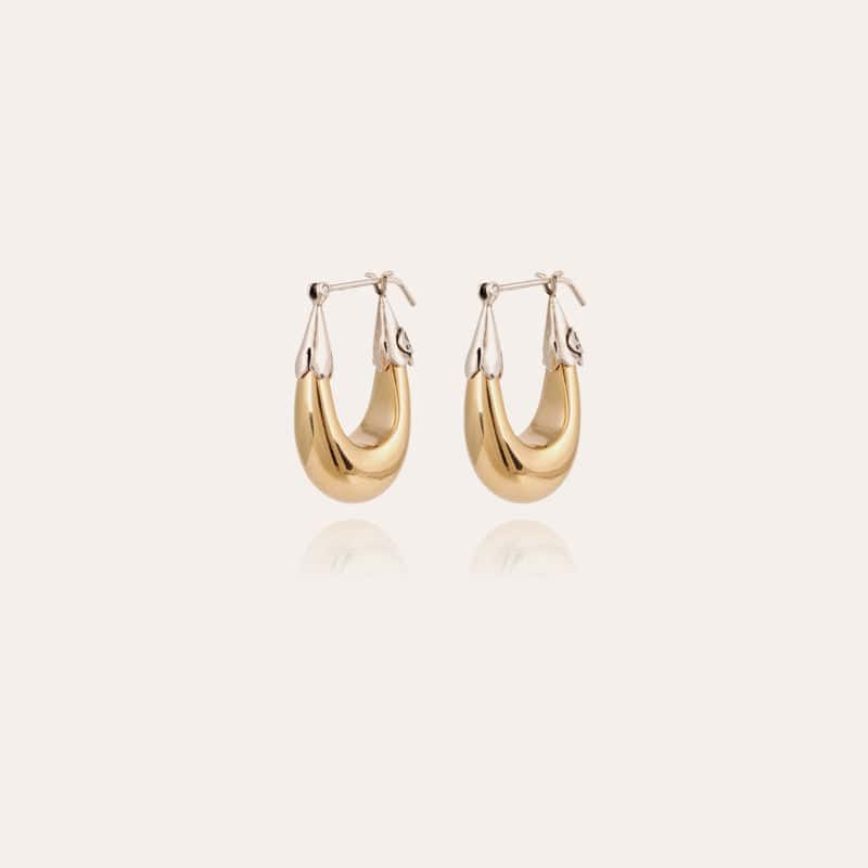Gas Bijoux Ecume earrings small size bicolor gold