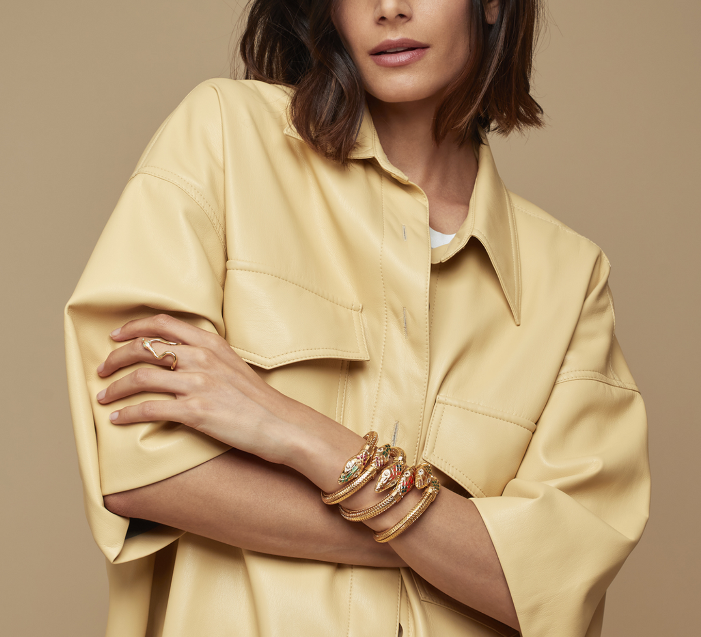 Gas Bijoux - Naja enamel ring gold plated Gas Bijoux