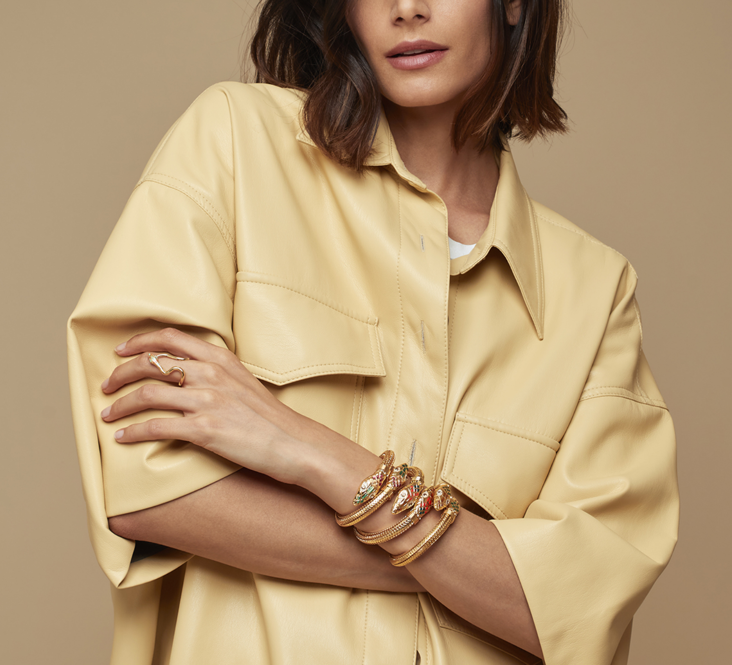 Gas Bijoux - Naja enamel ring gold plated Gas Bijoux