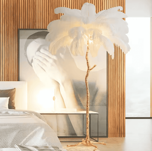 Ostrich Feather Lamp - Floor Lamp