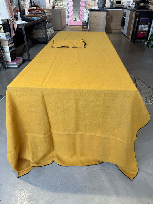 Table Cloth Linen Tahiti Curry Color