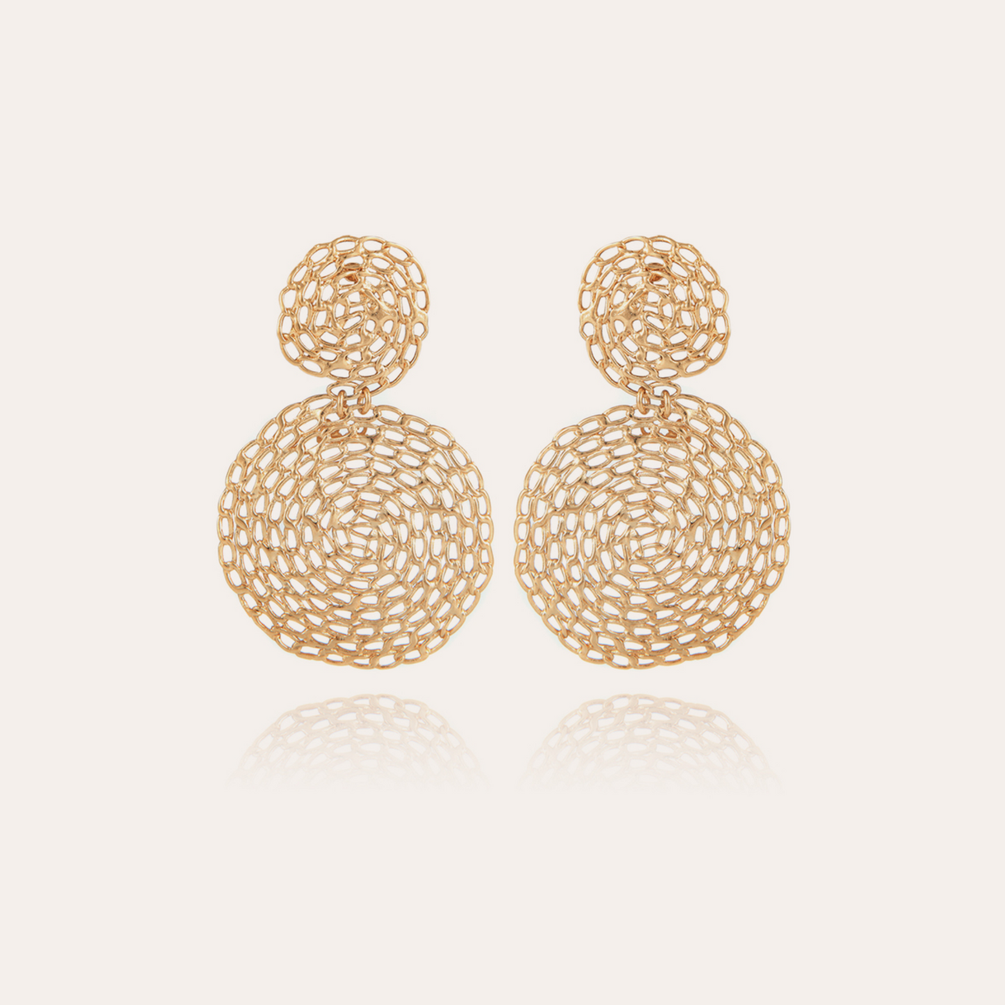 Gas Bijoux Onde Gourmette earrings small size gold