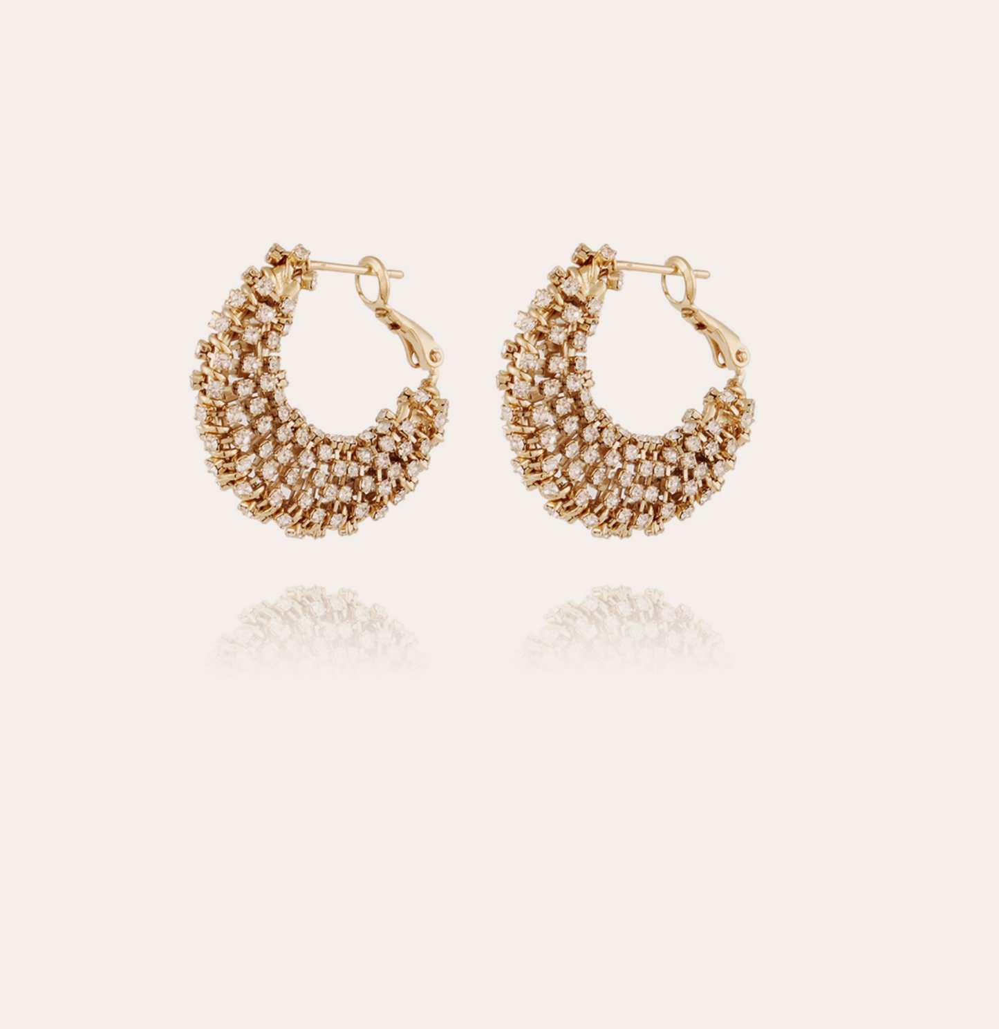 Gas Bijoux Izzia strass earrings small size gold