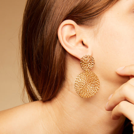 Gas Bijoux Onde Gourmette earrings small size gold