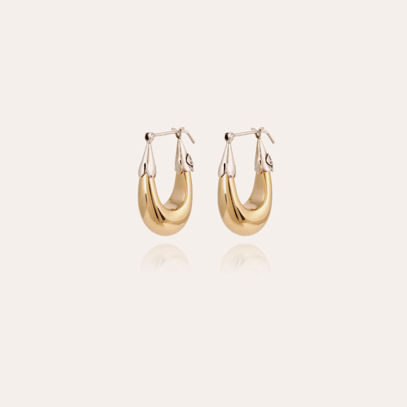 Gas Bijoux Ecume earrings small size bicolor gold