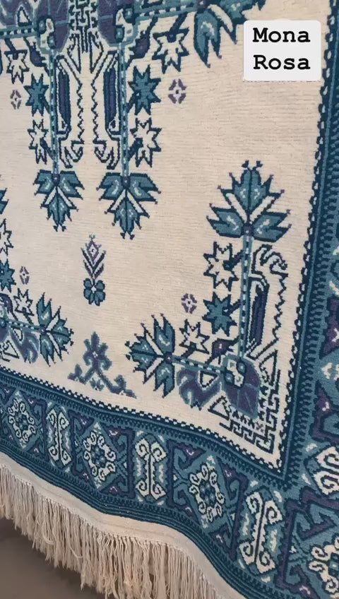 Monarosa Home - Blue & White Tunisian Rug