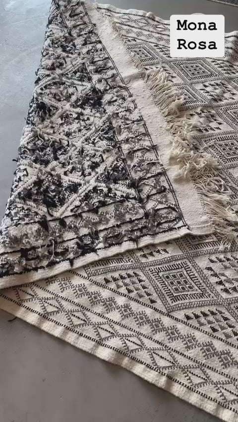 Monarosa Home - Black & White Tunisian Rug
